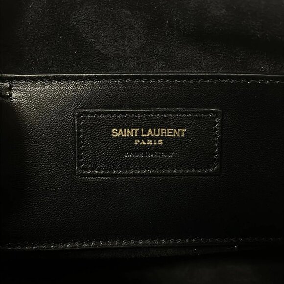 Auth SAINT LAURENT PARIS Baby Duffle 400422 Black Cream Leather - Handbag - Picture 9 of 12